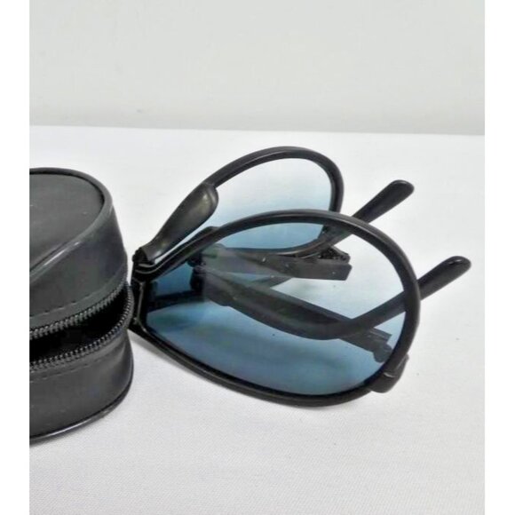 Vintage Faberge Foldable Compact Sunglasses with Leather Case - Picture 6 of 10